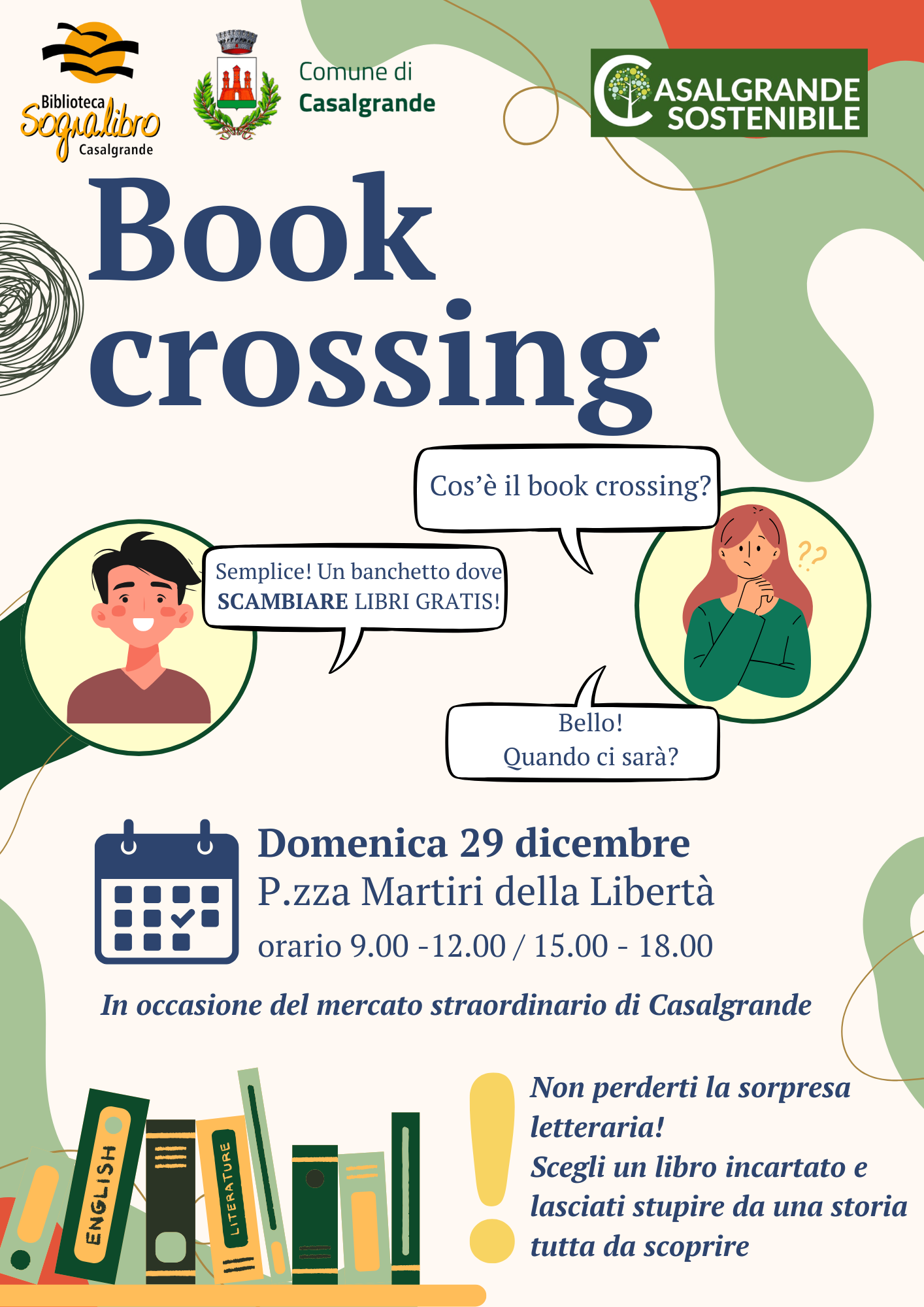 Il bookcrossing protagonista al mercato straordinario di domenica 29