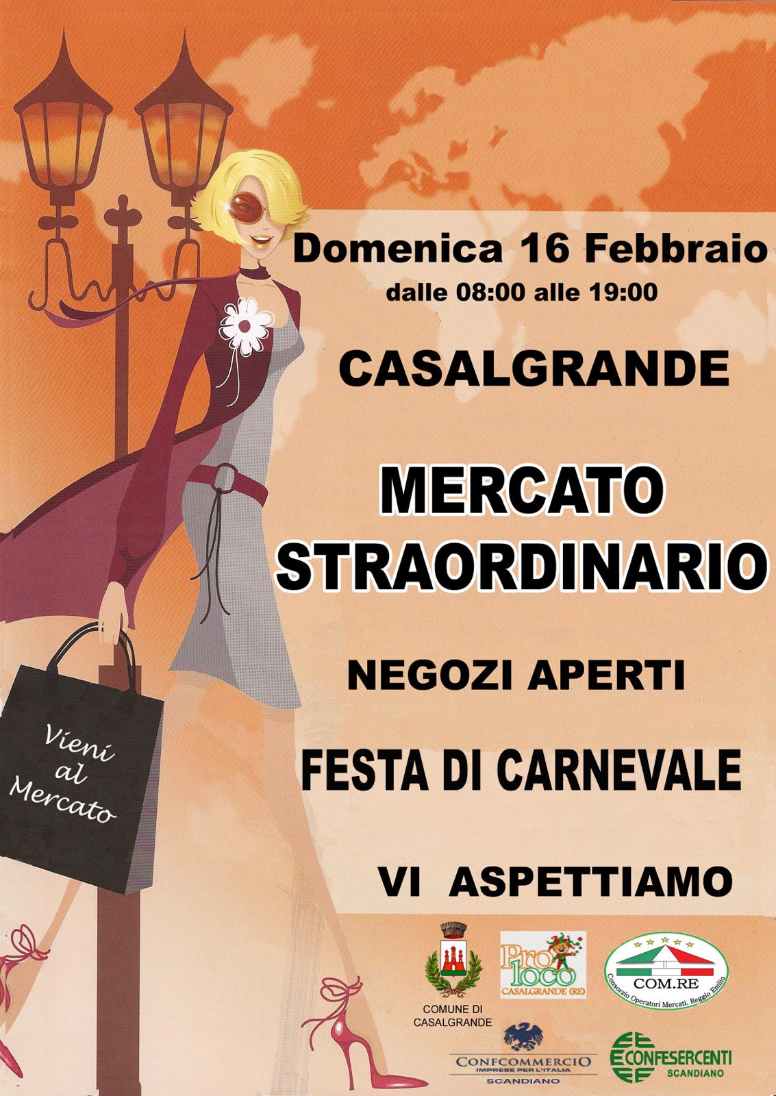 Per il Carnevale a Casalgrande, torna il mercato di qualità